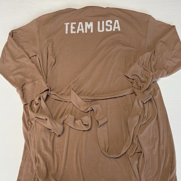 Skims Robe Large Ochre Pink Brown Belted Team USA Olympic Lounge Soft - Picture 7 of 10